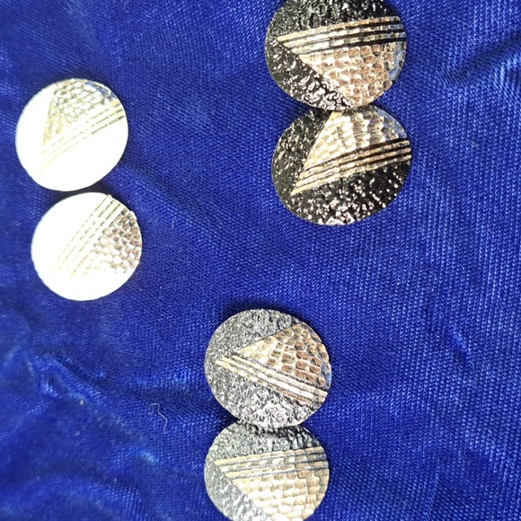 3 Pair 1Vintage 90's Metallic Painted .925 Post Earrings - Picture 7 of 12